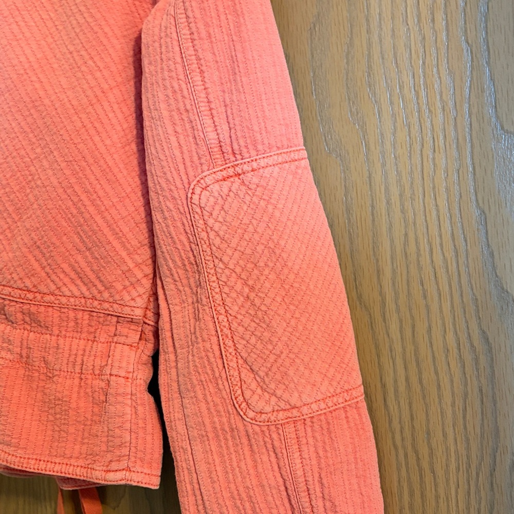 Anthropologie Woman’s Coral Colored Joyce Textured Moto Jacket Small - Picture 10 of 11